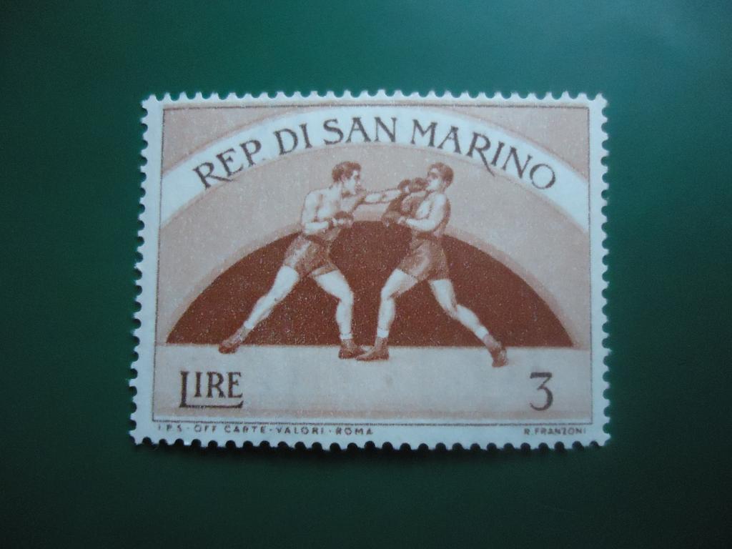 1954 г.  Сан-Марино  след наклейки.
