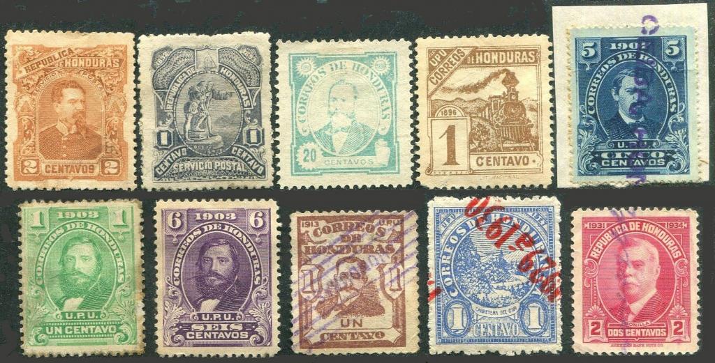 Гондурас 1891-1931 подборка (*)/*/⊗ Колумб президенты паровоз жд перевернутая надпечатка