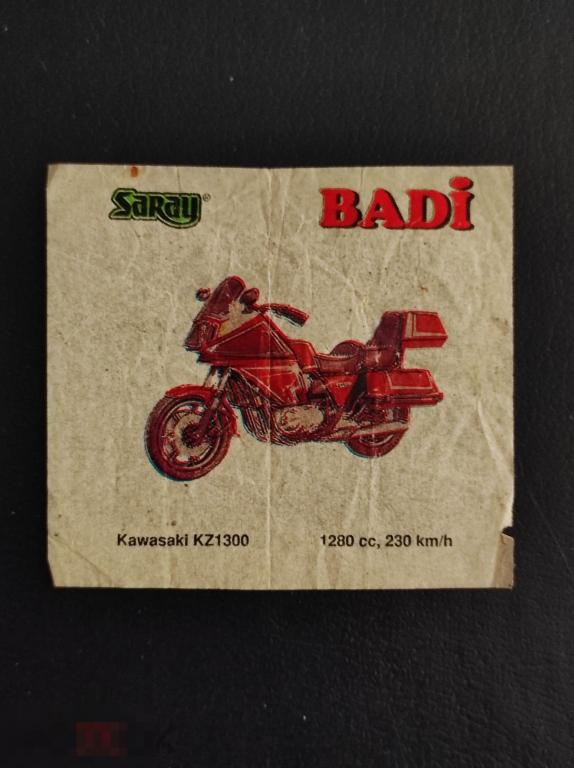 Вкладыш SARAY  BADI   мотоцикл  Бади  мото  транспорт машина жвачка фантик РЕДКИЙ 