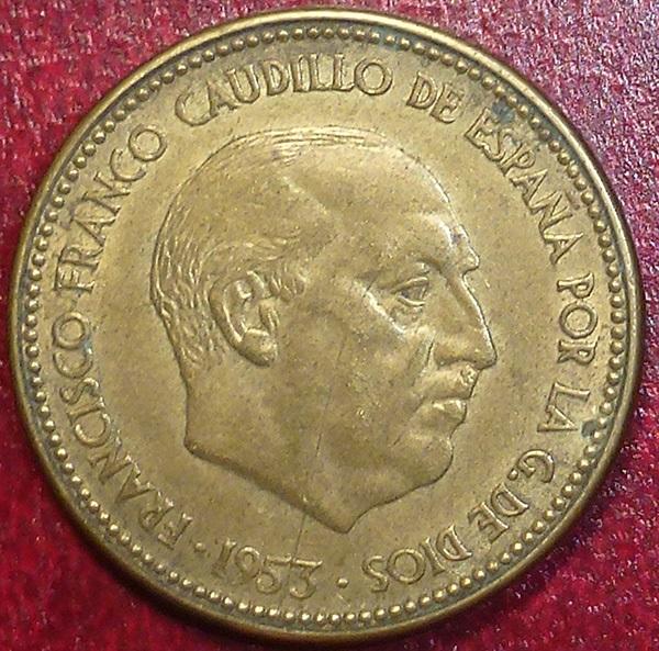 Испания 2,5 песеты 1953 (56) года.