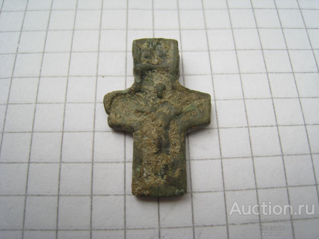 Старинный нательный крестик - крест тельник Архангел