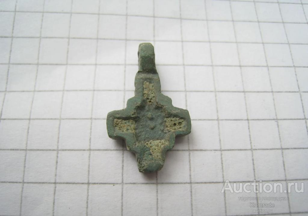 Старинный нательный крестик - крест тельник / домонгол эмаль