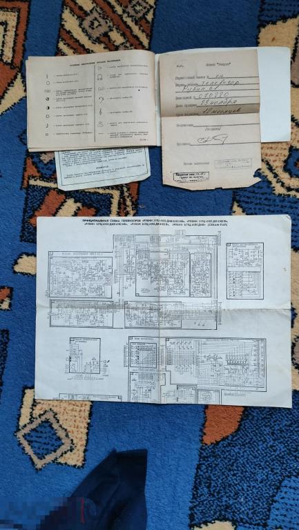 Инструкция по эксплуатации телевизора цветного изображения Рубин .Схема.Гарантийный талон.1994г. 