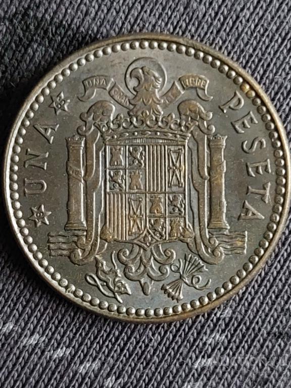 Испания 1 песета 1965 (63) Франко состояние UNC