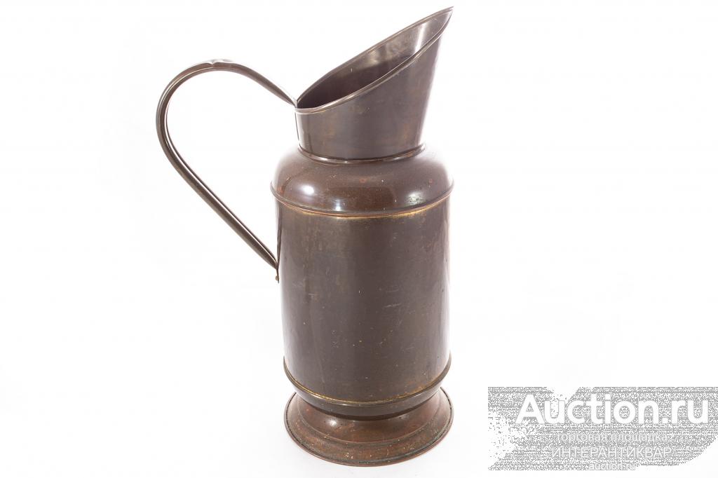 Антикварный медный кувшин с естественной патиной 23АБ0109
