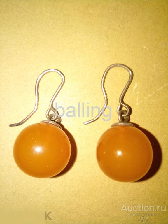 серьги серебро 875 пр звезда янтарь 