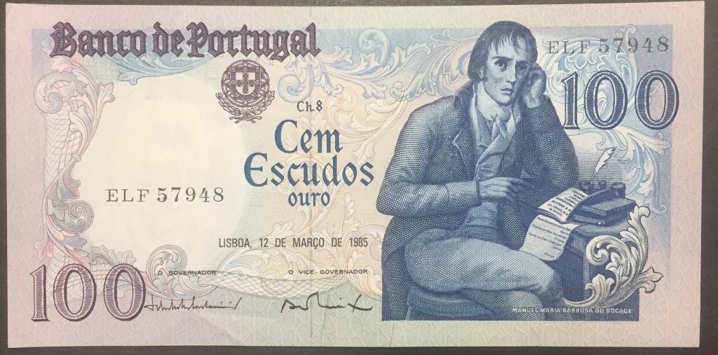 100 эскудо 1985 год ELF 57948 Португалия