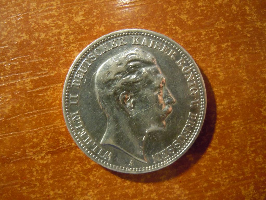 3 марки 1910г(А) Пруссия, Германия, 16,60гр, серебро