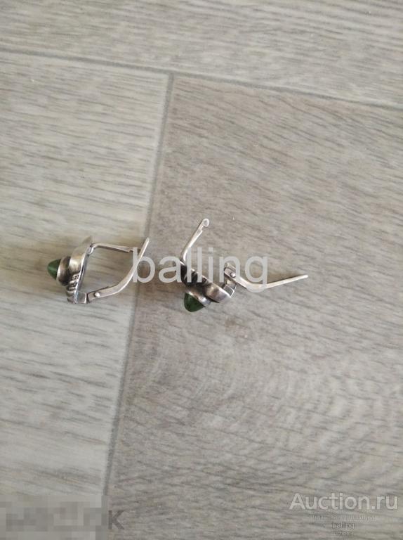 Серьги серебро 875 пр звезда ссср 
