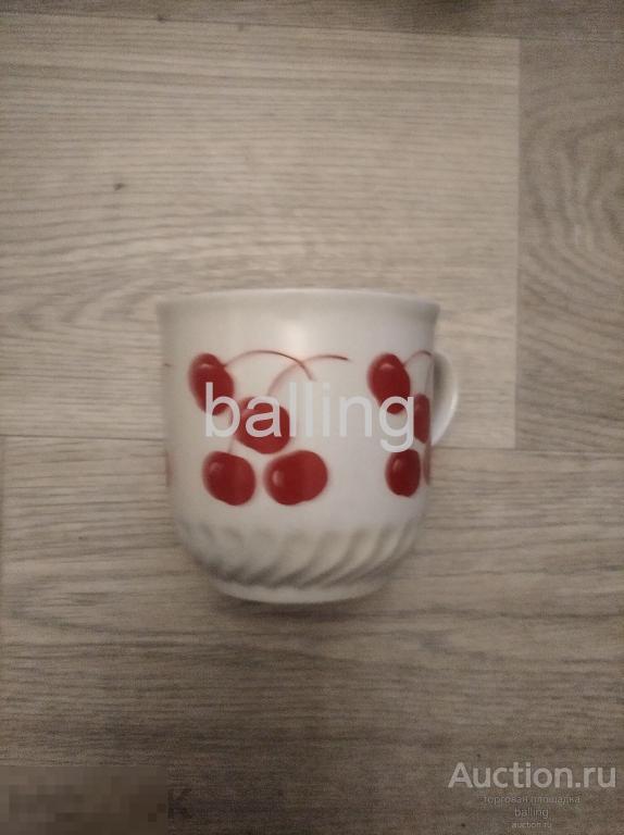 чашка   Кружка Детская фарфор вишенки 