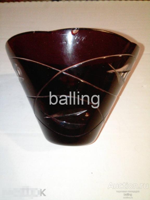 ваза марганцевое стекло (хрусталь?) СССР 