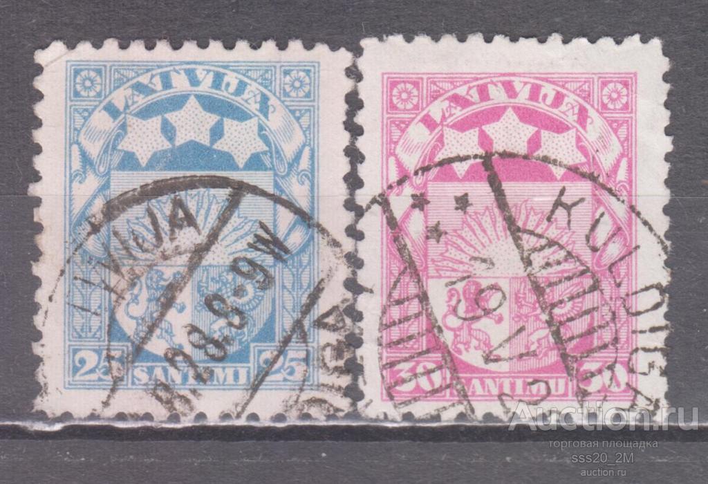 Латвия 1925 герб Mi105,106