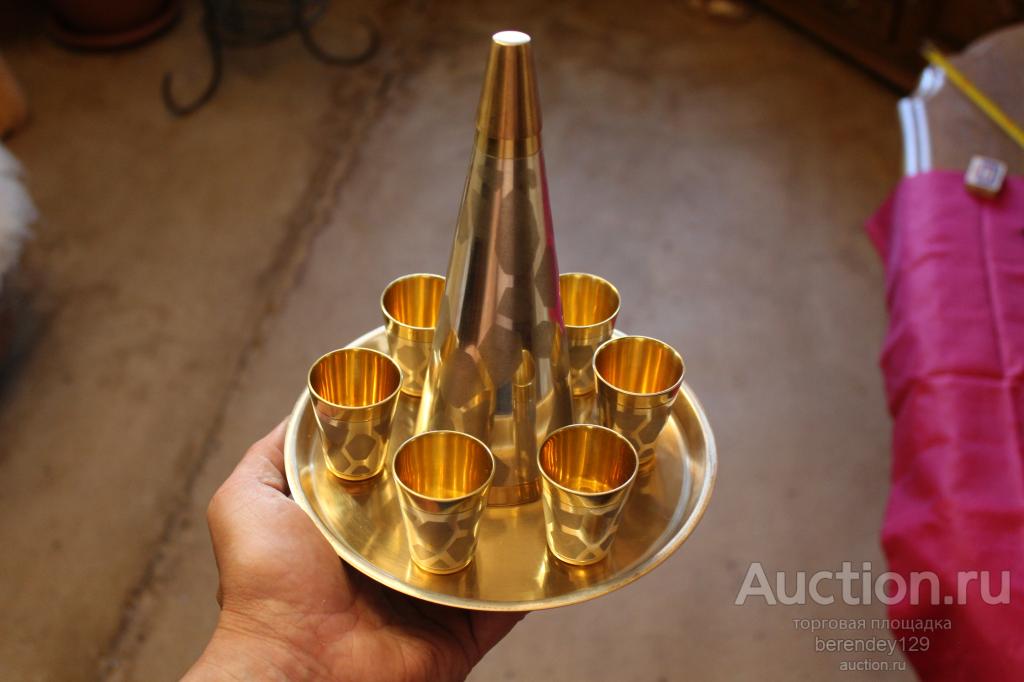 Коньячный , ликёрный набор мельхиоровый (мельхиор) СССР .