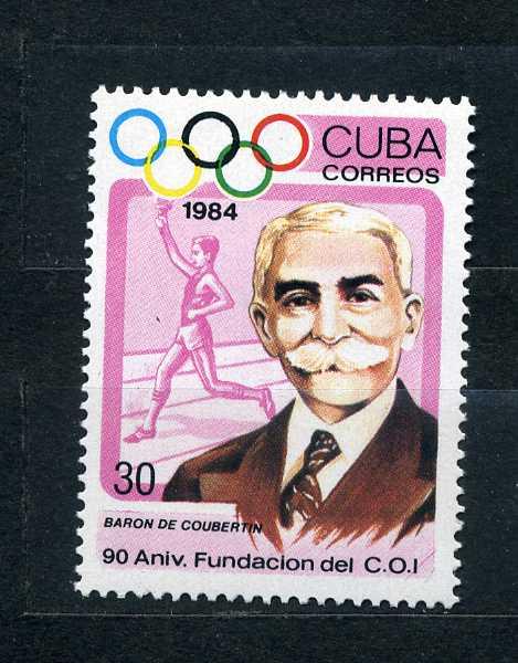 Куба. 90 лет международному олимпийскому комитету. Кубертен. Серия. 1984.**