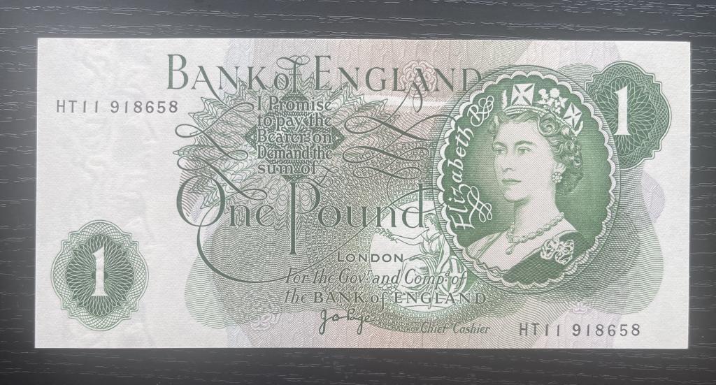 1 фунт Англия Великобритания 1970 UNC