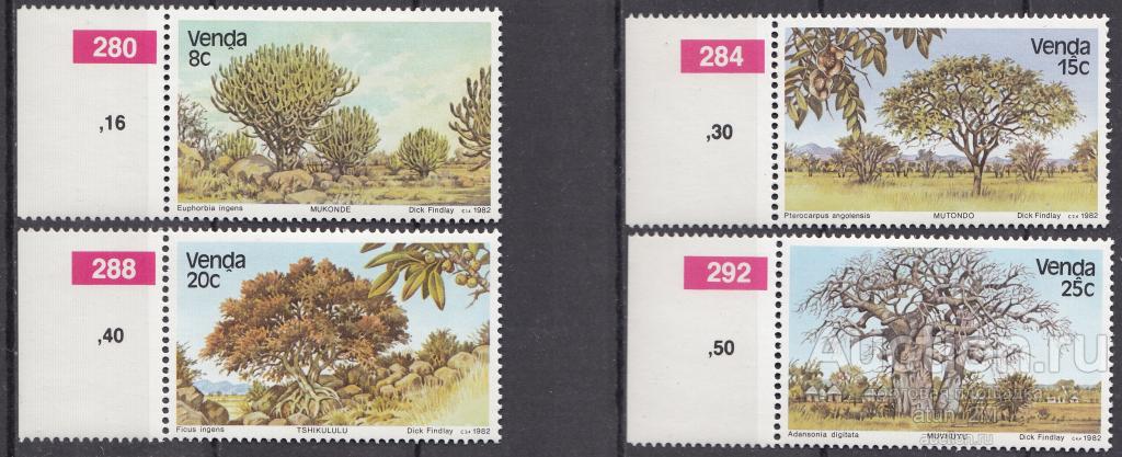 Венда. 1982 год. Деревья. 4 марки. Серия. MNH