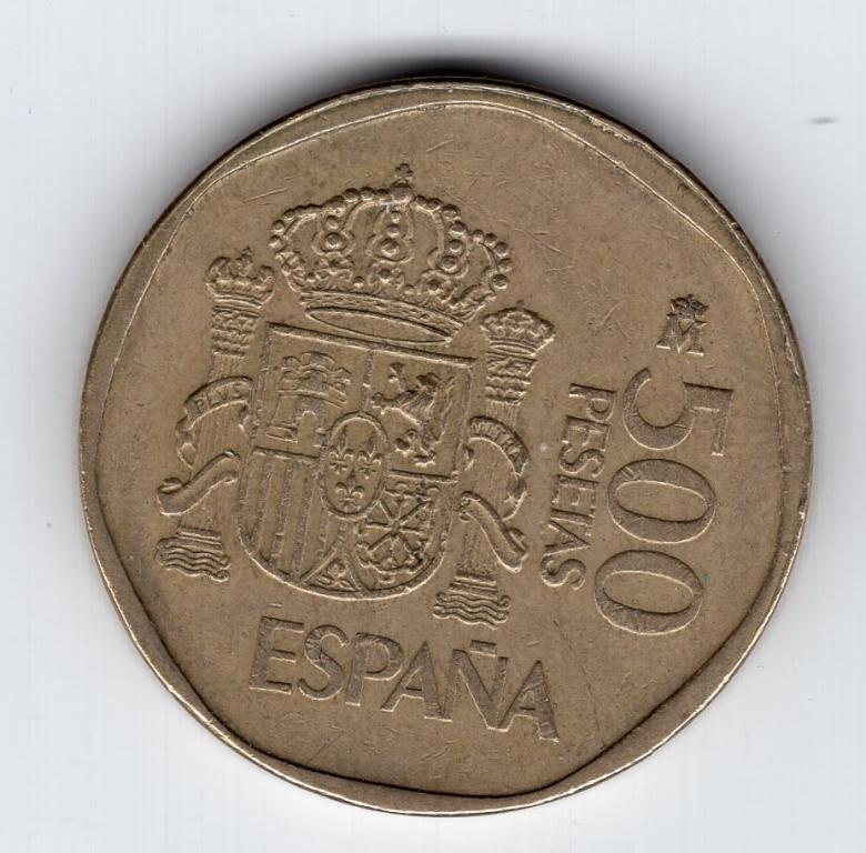 500 песет - Испания - 1988 - Хуан Карлос и София - KM#831