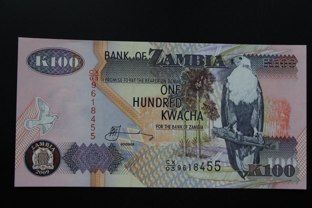 Замбия 100 квача 2009 UNC