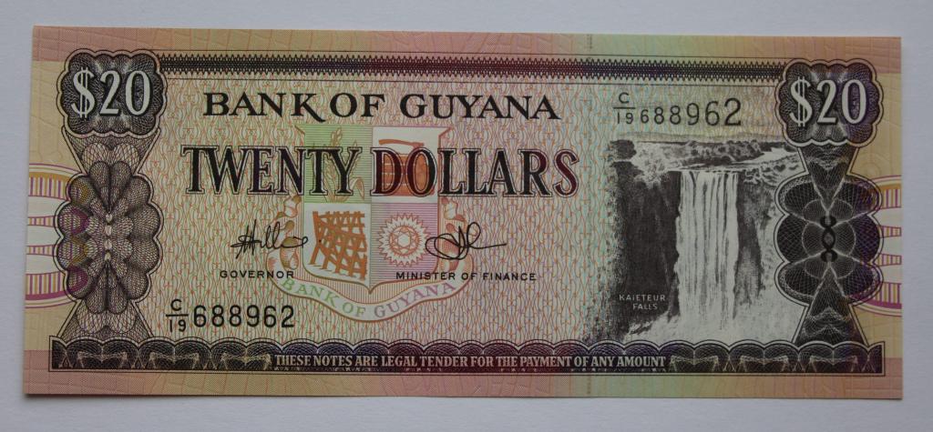 Гайана 20 долларов Unc