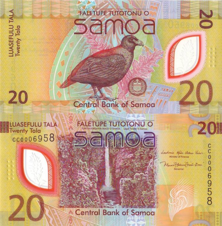 Самоа 20 тала 2023 P49 полимер unc