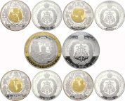 СПМД Пять религиозных медалей тираж 33 экземпляра, общий вес 1710 грамм серебра, 52,8 грамм золота