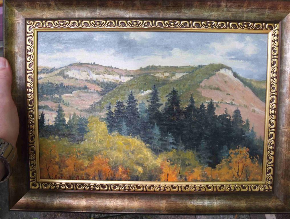 картина Кисловодская осень, холст масло, на картоне, Дибров