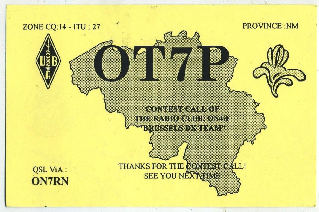 Карточка радиообмена QSL - Бельгия 1997 год  (РК-3)-28