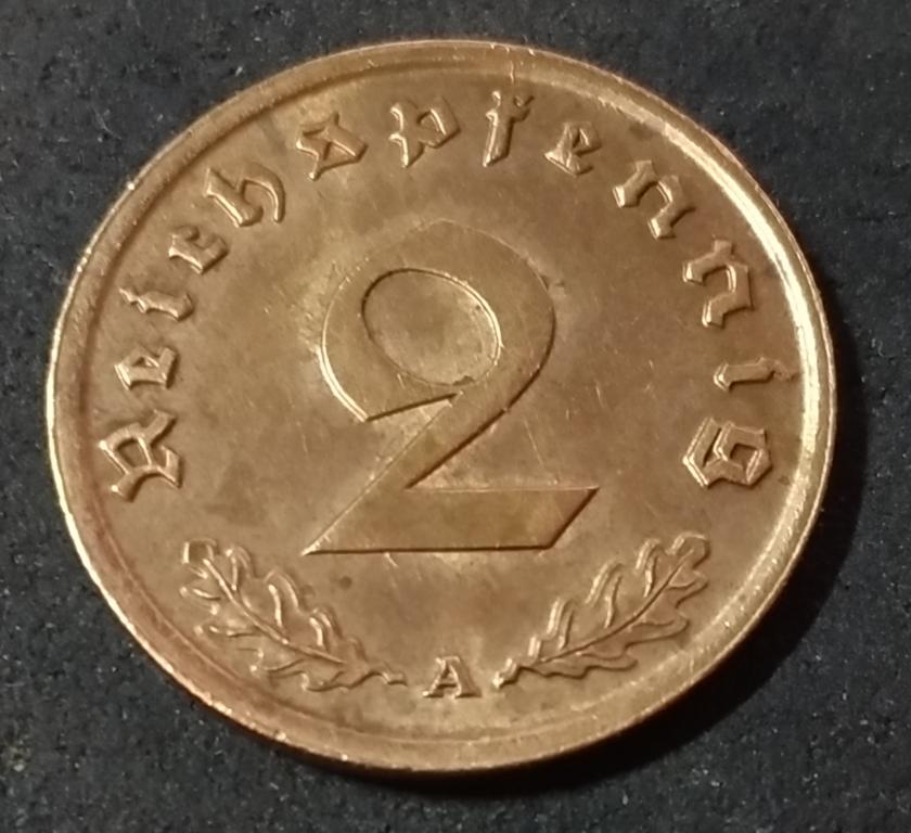2 рейхспфеннинга 1937 Третий Рейх