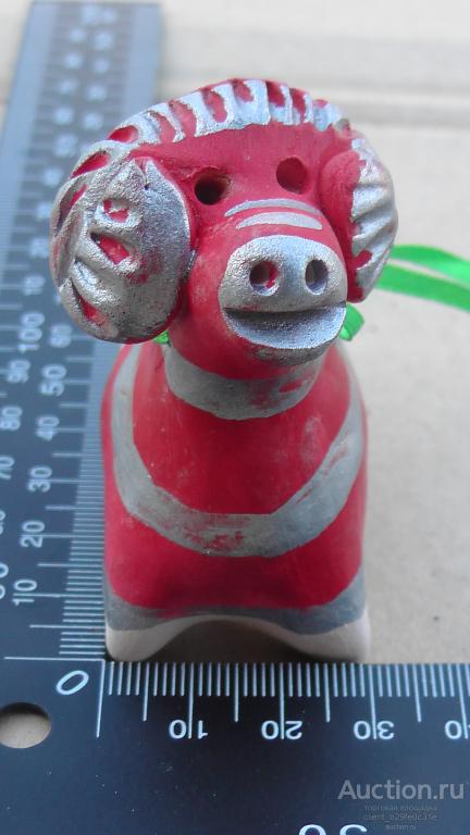 Романовская игрушка, Липецк, Овен. Свистулька, клеймо автора. Очень редкая !!