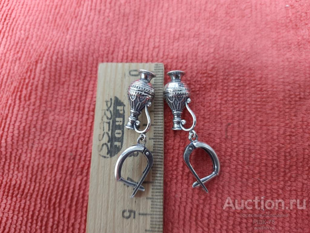 Серьги Серебро в виде кувшина 925 пр