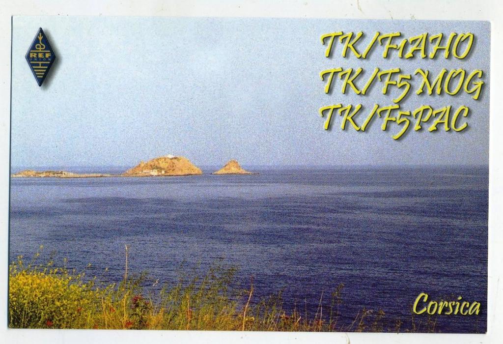 Карточка радиообмена QSL - Франция, Корсика 2000 год (РК-10)-58