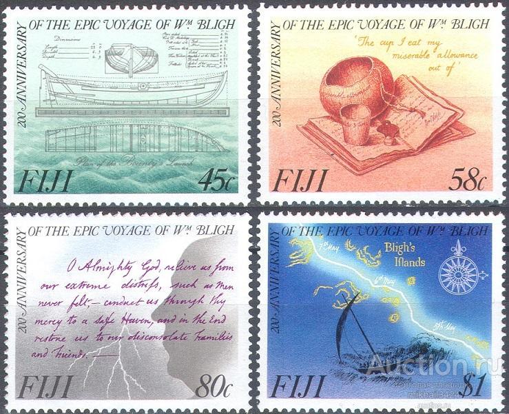 Фиджи,1989,Ми-598-601**Капитан Блай на "Баунти"