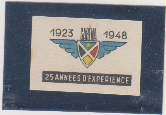 Бельгия,1948**25 лет авиакомпании "Сабена"(виньетка)