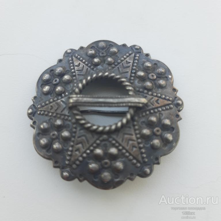 Брошь серебро 875пр голова  СССР.
