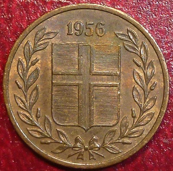 Исландия 1 эйре 1956 года.
