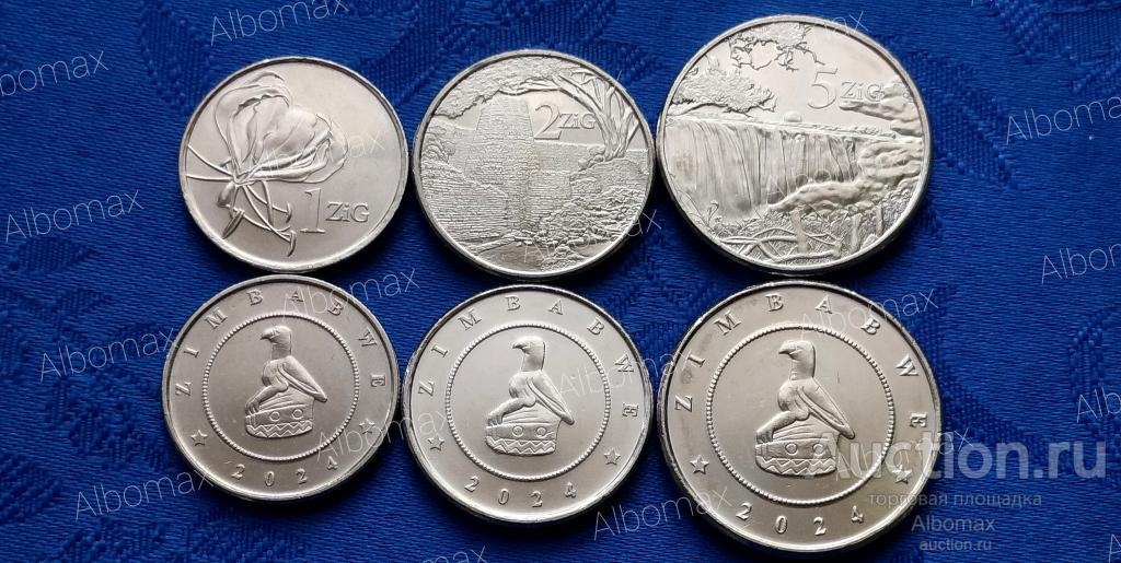 Зимбабве набор 1, 2, 5 зиг 2024 год UNC (3шт)