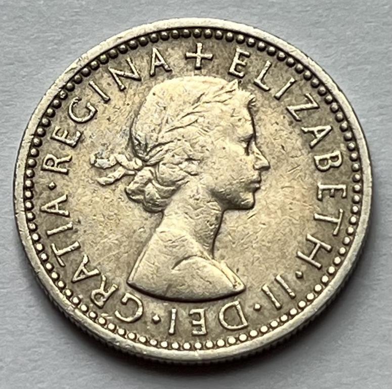 ВЕЛИКОБРИТАНИЯ 6 ПЕНСОВ 1958 ГОД