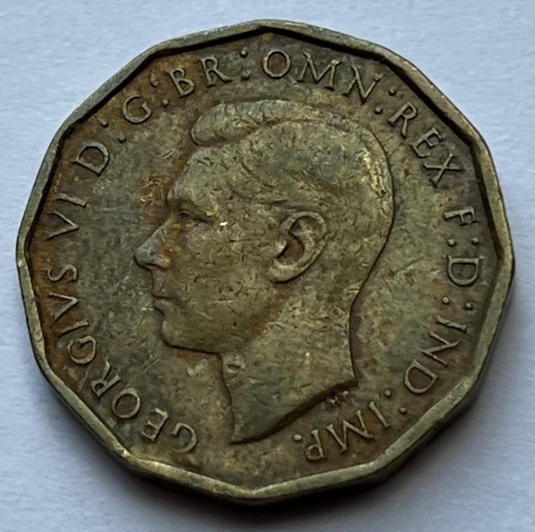 ВЕЛИКОБРИТАНИЯ 3 ПЕНСА 1942 ГОД