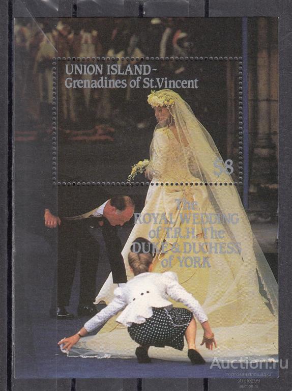 UNION ISLANDS ST. VINCENT  ВИНСЕНТ  Свадьба принца  Блок  Сост**  MNH