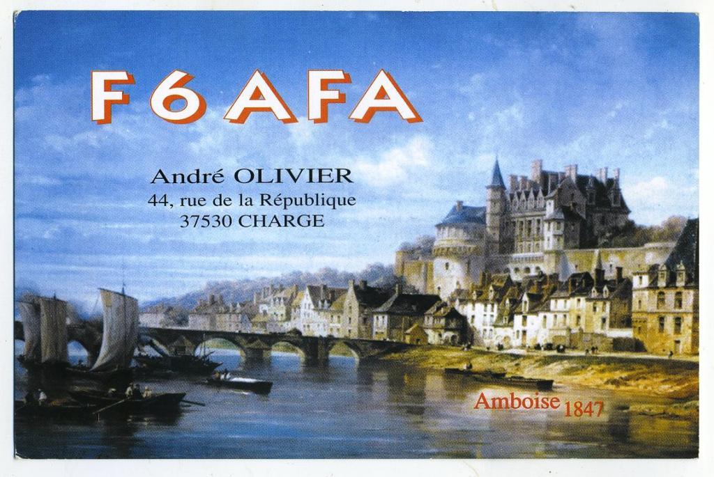 Карточка радиообмена QSL - Франция, Chargé 1998 год (РК-13)-39