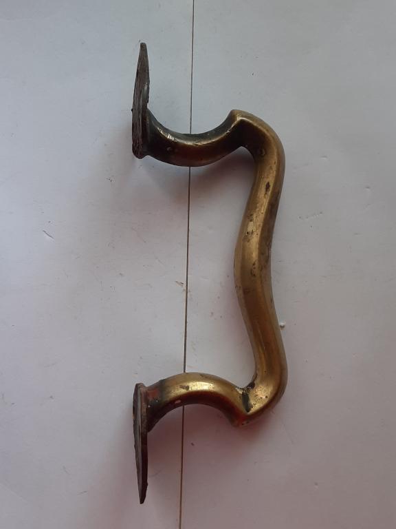 РУЧКА ДВЕРНАЯ СТАРИННАЯ ПУСТОТЕЛАЯ БРОНЗА КОНЕЦ 19 В