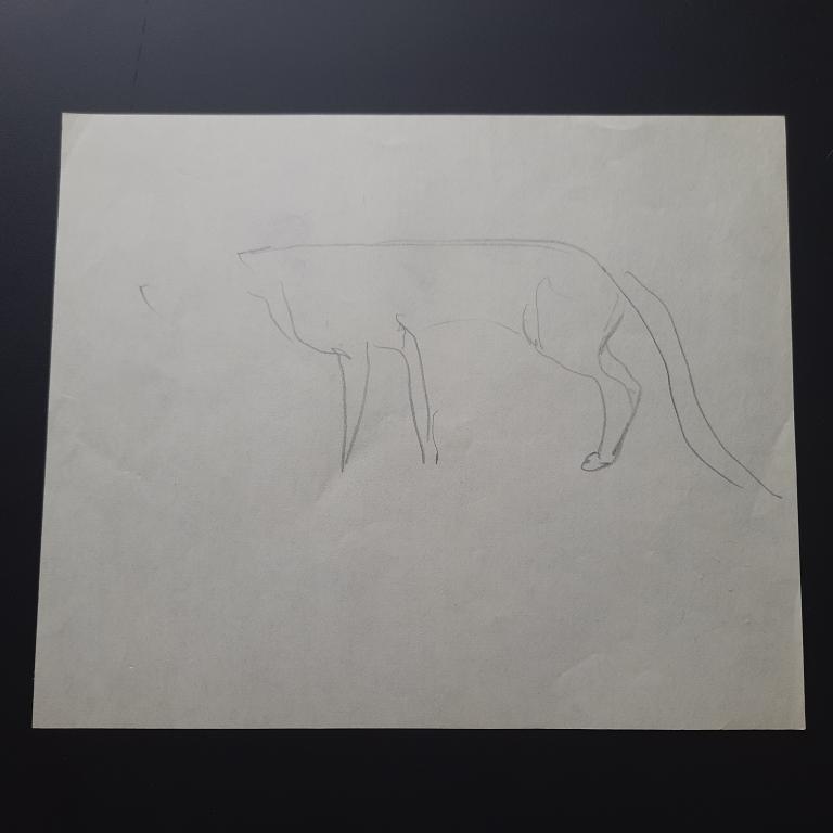 Калинычева К.И. (1933-1999) Набросок собаки с длинным хвостом