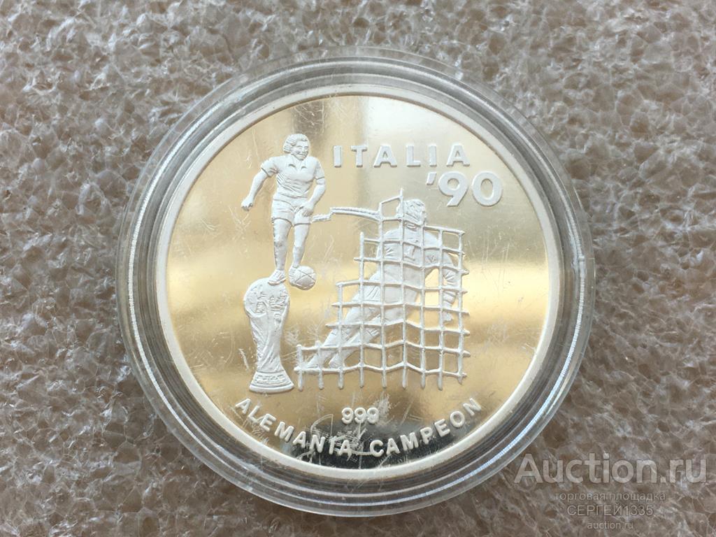 Экваториальная Гвинея 7000 франков 1991 Чемпионат мира по футболу Италия 1990 СЕРЕБРО