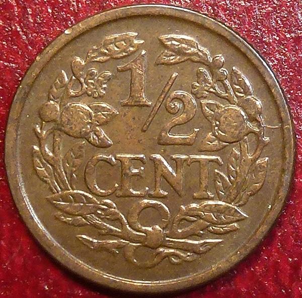 Нидерланды 1/2 цента 1940 года.