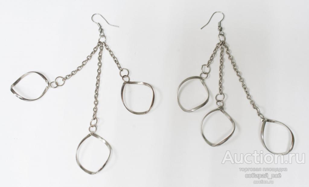 Серьги Три цепочки, длина 10,5 см (4)