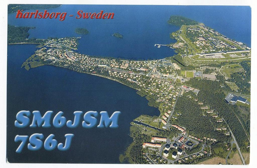 Карточка радиообмена QSL - Швеция, Карлсборг 2002 год (РК-18)-17