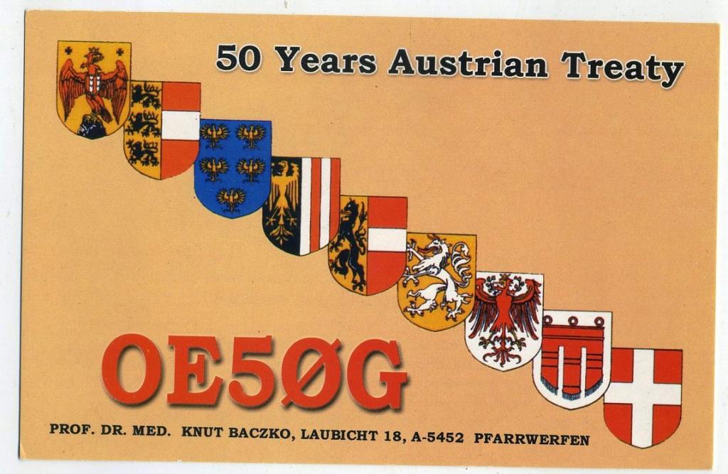 Карточка радиообмена QSL - Австрия, Пфаррверфен 2005 год (РК-19)-2