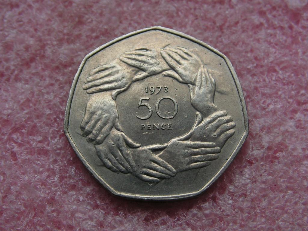 Англия/Великобритания 50 пенсов 1973 вступление в ЕэС a-unc zzма
