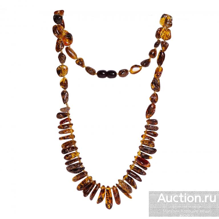 Колье янтарь натуральный 45 см балтийский природный ожерелье бусы 4067 Хорошие Вещи