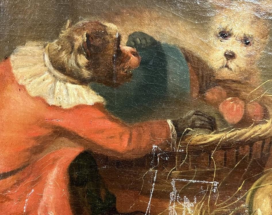 Антикварная картина холст, масло . Западная Европа 19 век.
